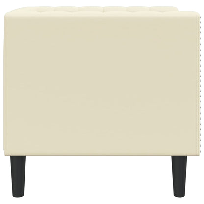 Poltrona Chesterfield Crema in Ecopelle - homemem39