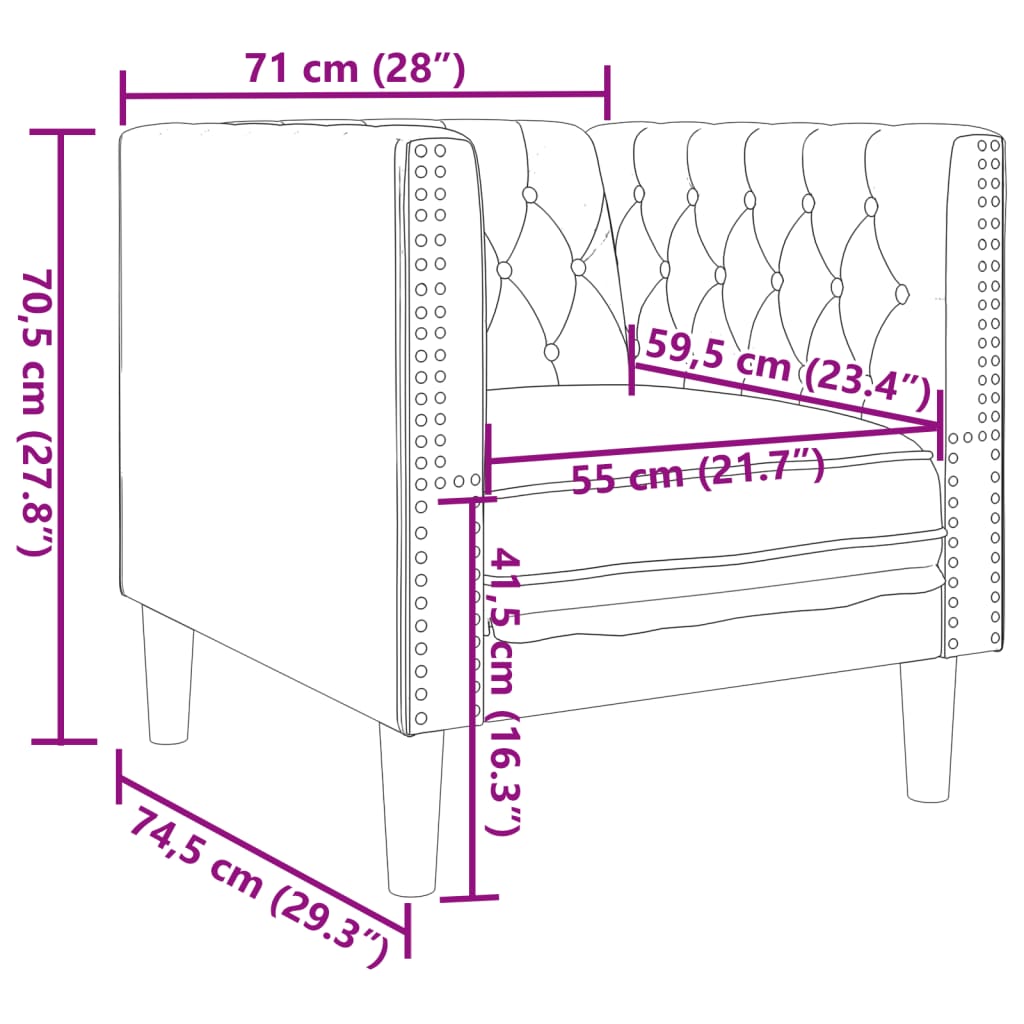 Poltrona Chesterfield Crema in Ecopelle | homemem39
