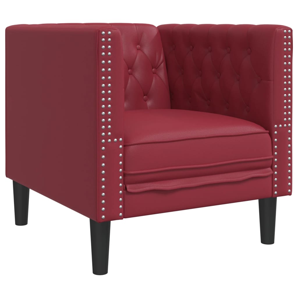 Poltrona Chesterfield Rosso Vino in Similpelle | homemem39