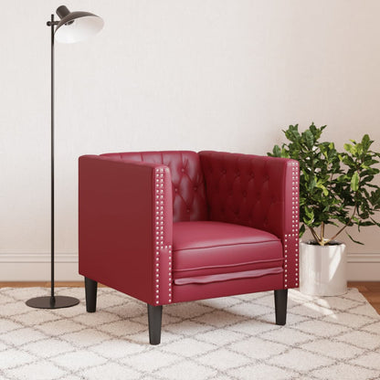 Poltrona Chesterfield Rosso Vino in Similpelle | homemem39