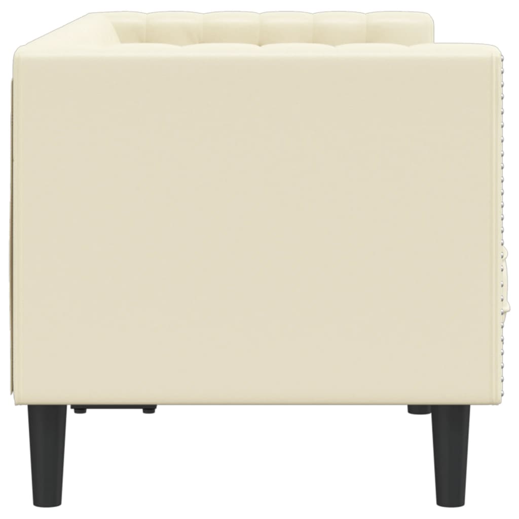 Divano Chesterfield a 2 Posti Crema in Similpelle | homemem39