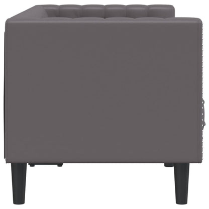 Divano Chesterfield a 2 Posti Grigia in Similpelle | homemem39