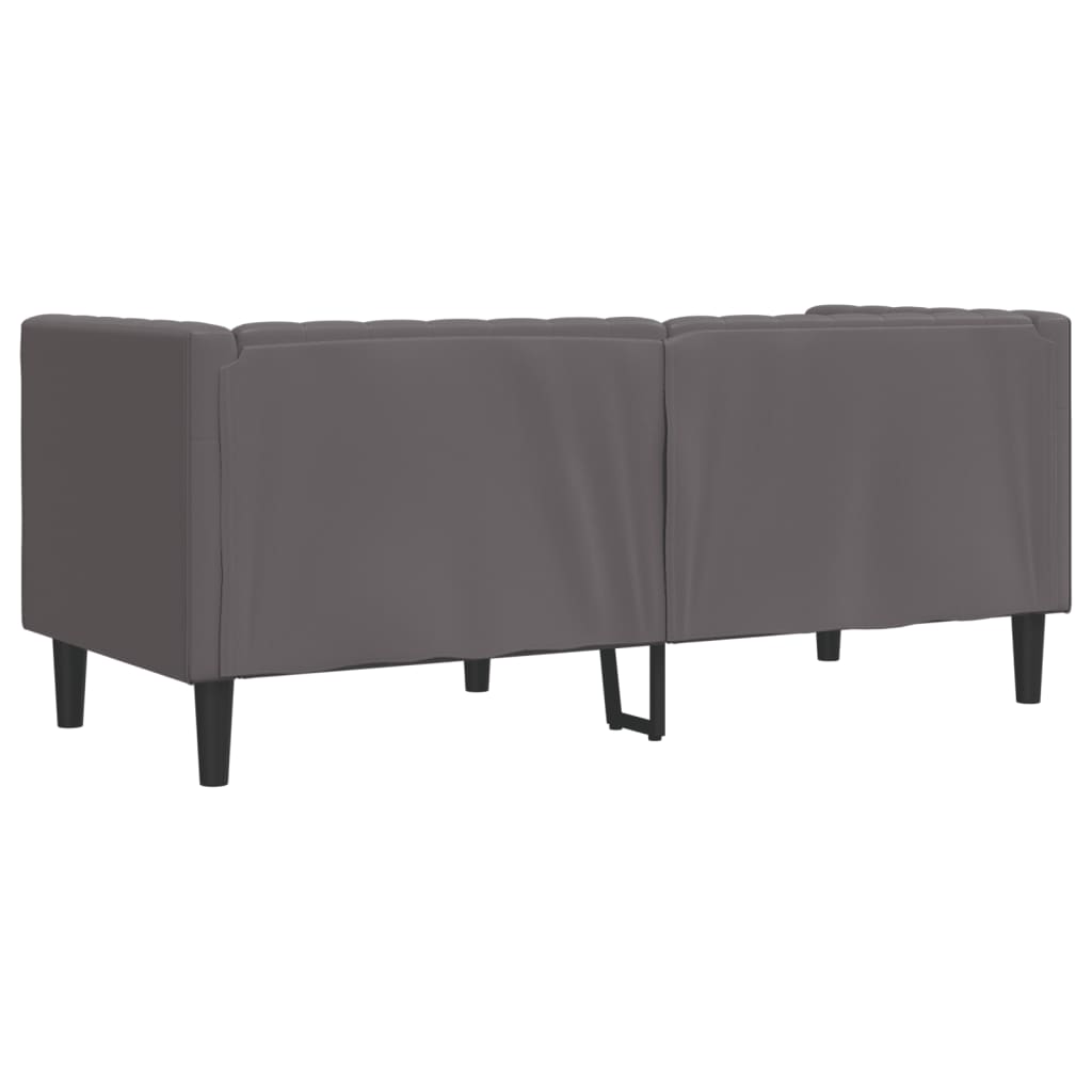 Divano Chesterfield a 2 Posti Grigia in Similpelle | homemem39