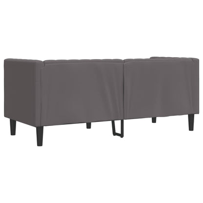 Divano Chesterfield a 2 Posti Grigia in Similpelle | homemem39