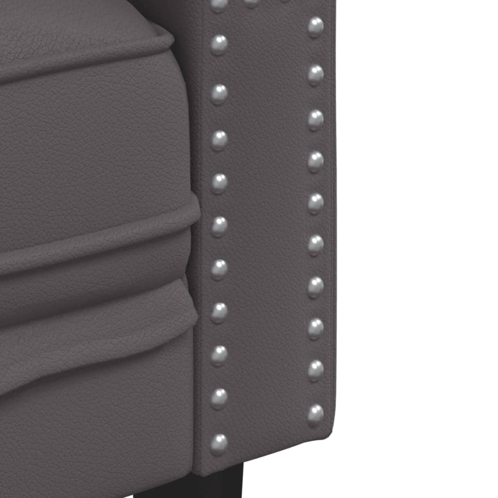Divano Chesterfield a 2 Posti Grigia in Similpelle | homemem39