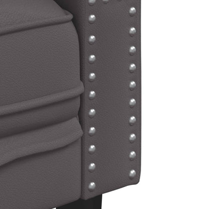 Divano Chesterfield a 2 Posti Grigia in Similpelle | homemem39