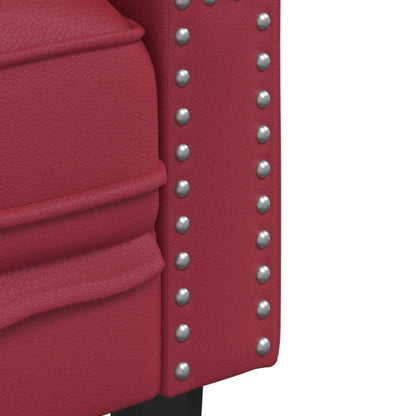 Poltrona Chesterfield a 2 Posti Rosso Vino in Similpelle | homemem39