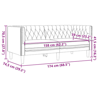 Poltrona Chesterfield a 2 Posti Rosso Vino in Similpelle | homemem39