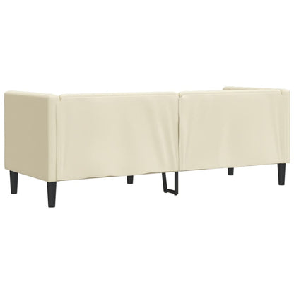 Divano Chesterfield a 3 Posti Crema in Similpelle - homemem39