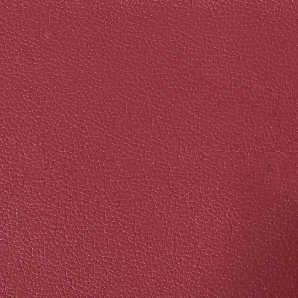 Poltrona Chesterfield a 3 Posti Rosso Vino in Similpelle