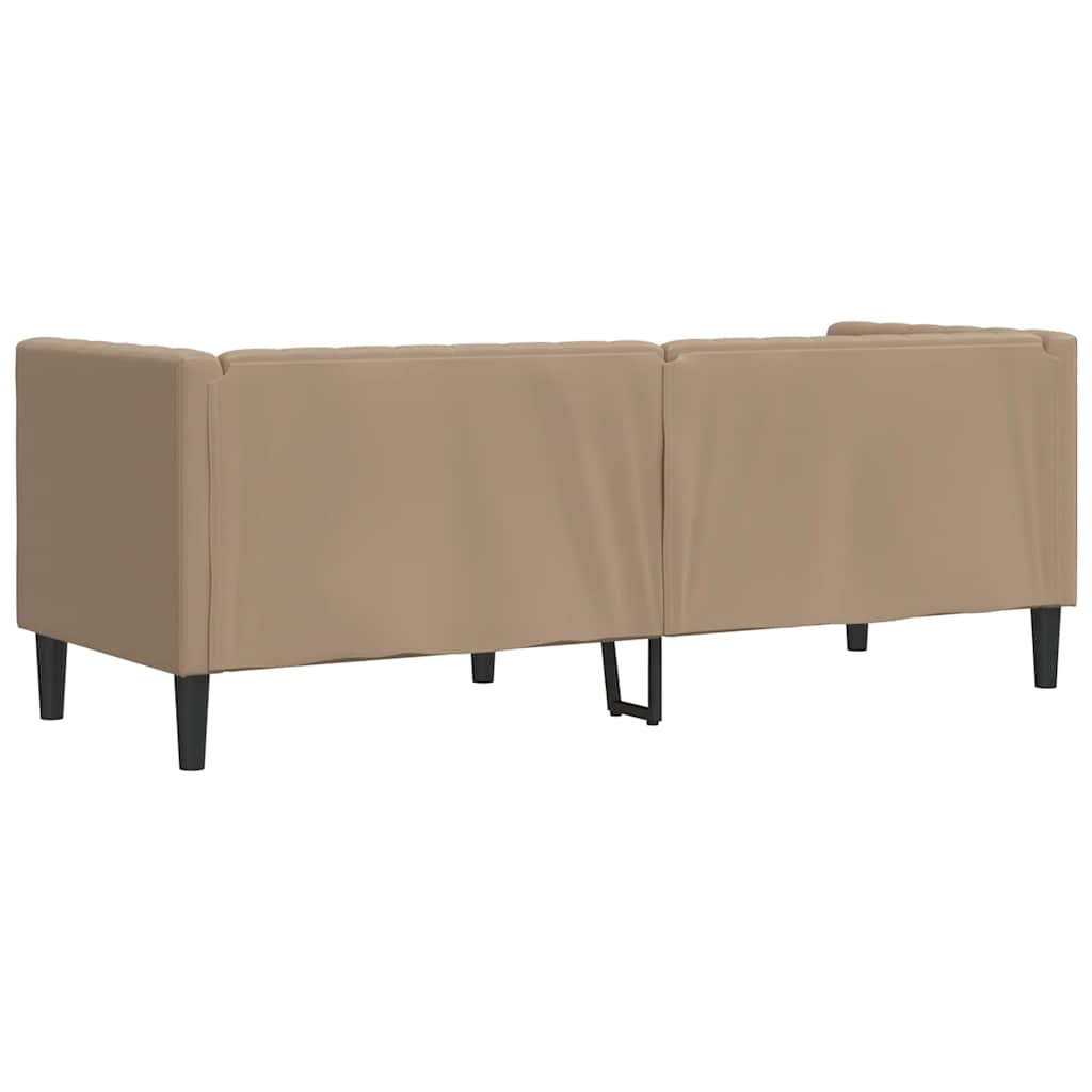 Poltrona Chesterfield a 3 Posti Cappuccino in Similpelle - homemem39