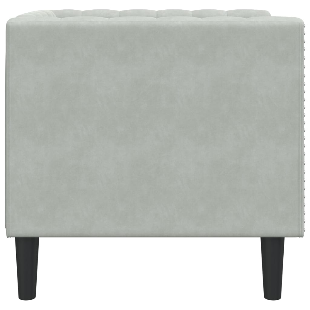 Poltrona Chesterfield Grigio Chiaro in Velluto | homemem39