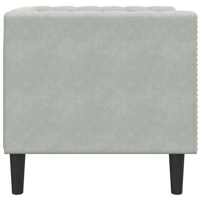 Poltrona Chesterfield Grigio Chiaro in Velluto | homemem39