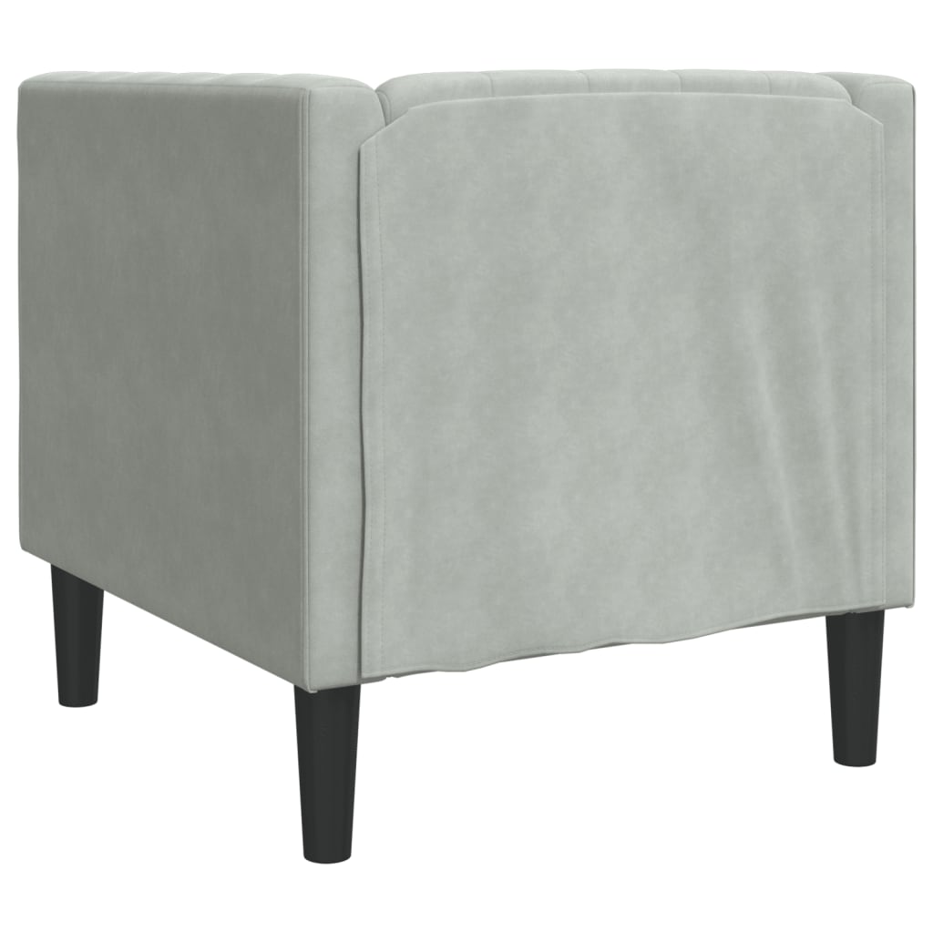 Poltrona Chesterfield Grigio Chiaro in Velluto | homemem39