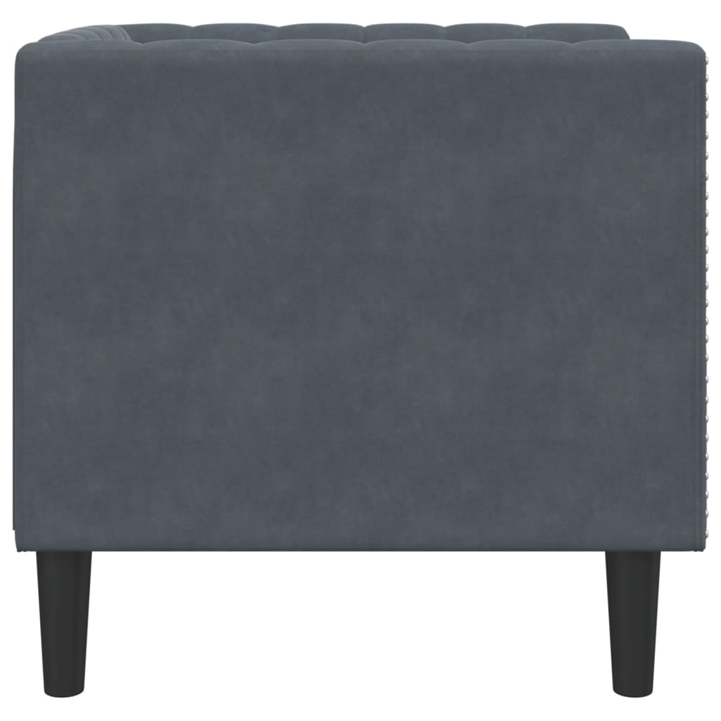 Poltrona Chesterfield Grigio Scuro in Velluto | homemem39