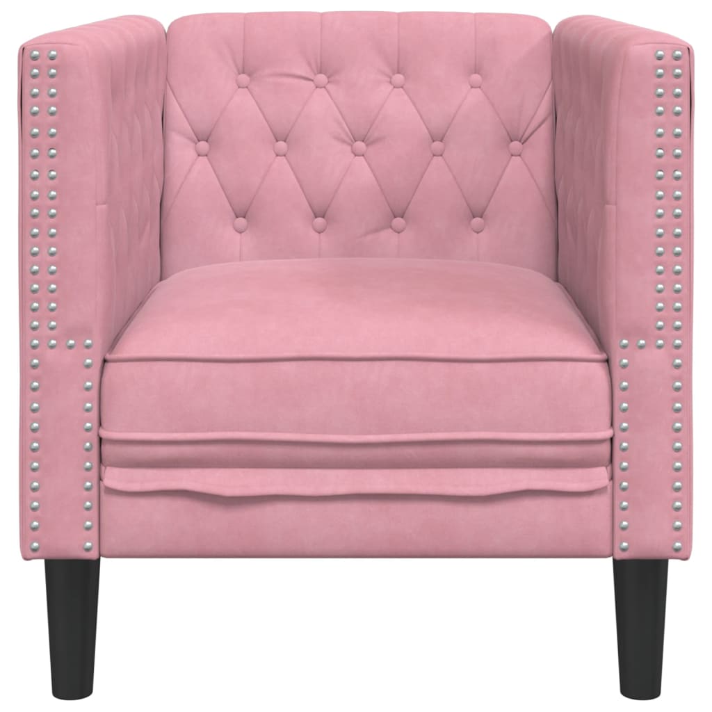 Poltrona Chesterfield Rosa in Velluto - homemem39