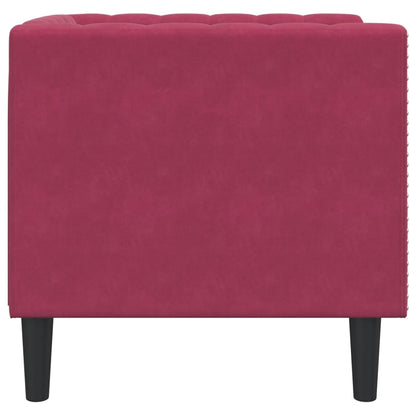 Poltrona Chesterfield Rosso Vino in Velluto - homemem39