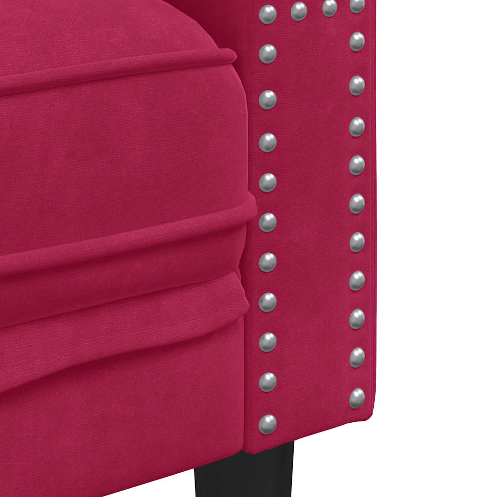 Poltrona Chesterfield Rosso Vino in Velluto | homemem39