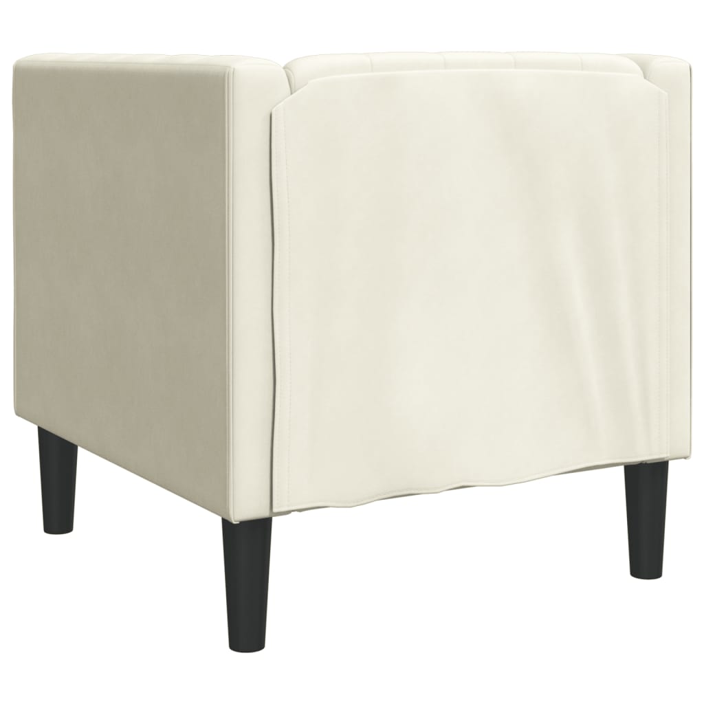 Poltrona Chesterfield Crema in Velluto - homemem39