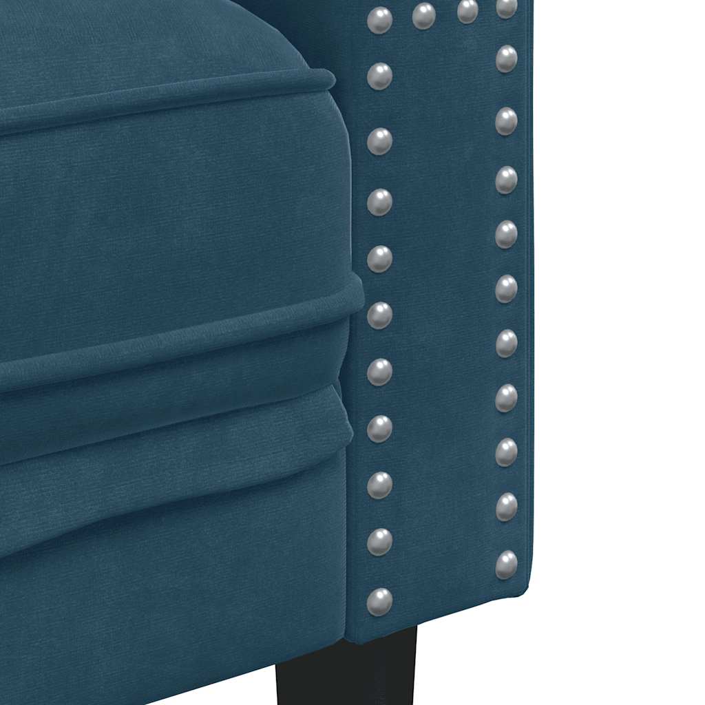 Poltrona Chesterfield Blu in Velluto | homemem39