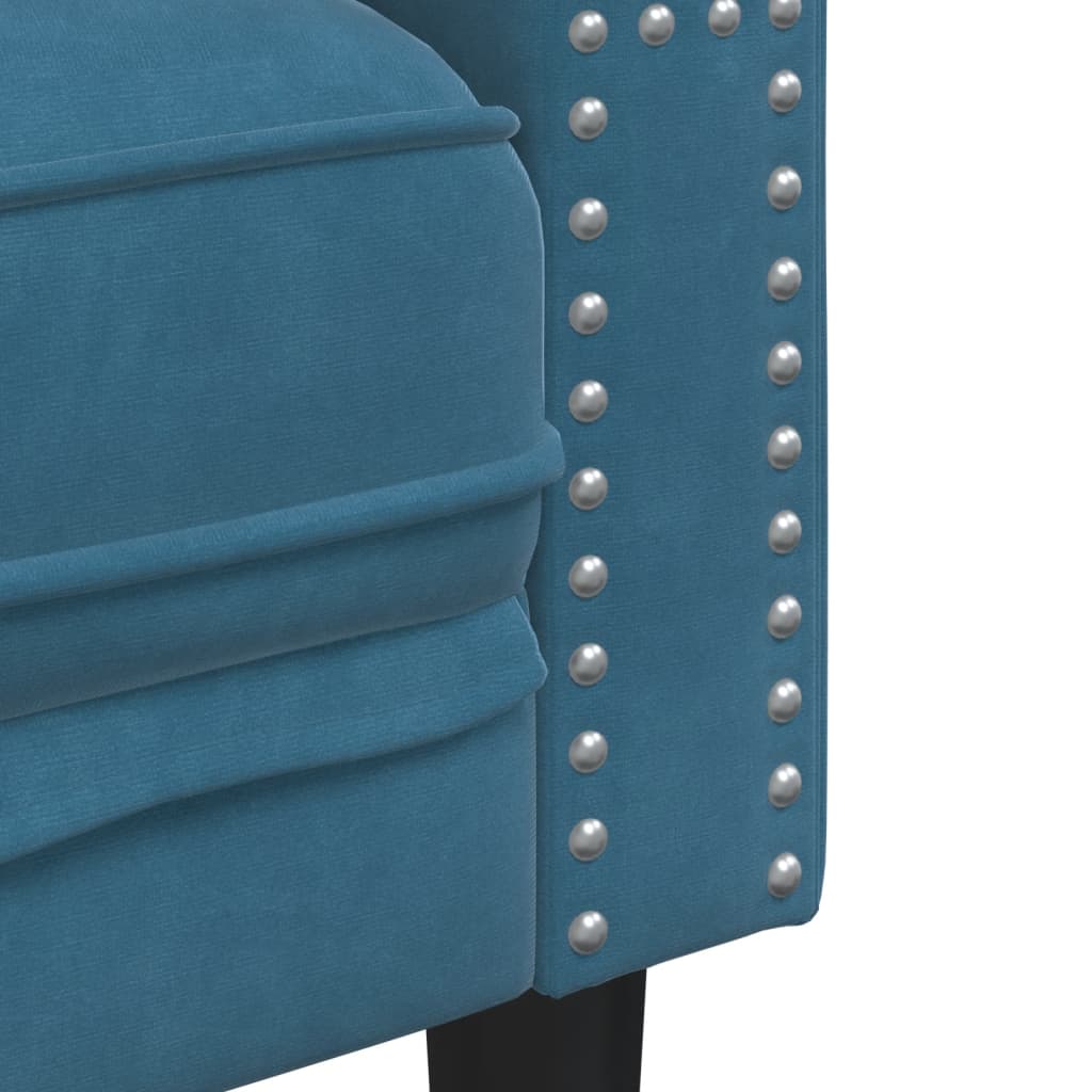 Poltrona Chesterfield Blu in Velluto - homemem39