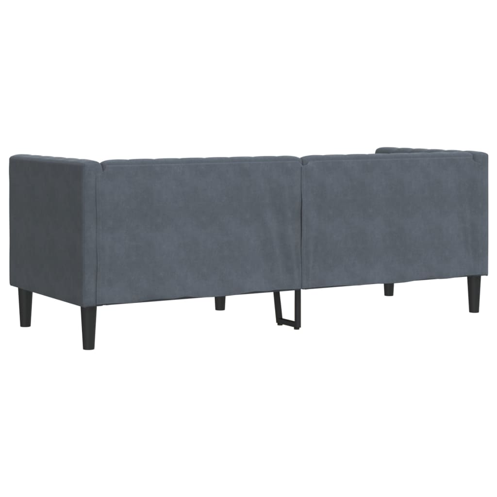Divano Chesterfield con Rinforzi 3 Posti Grigio Scuro Velluto | homemem39