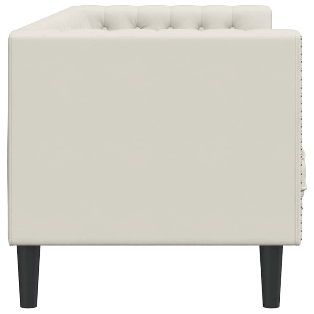Divano Chesterfield con Rinforzi 3 Posti Crema in Velluto | homemem39