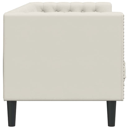 Divano Chesterfield con Rinforzi 3 Posti Crema in Velluto | homemem39