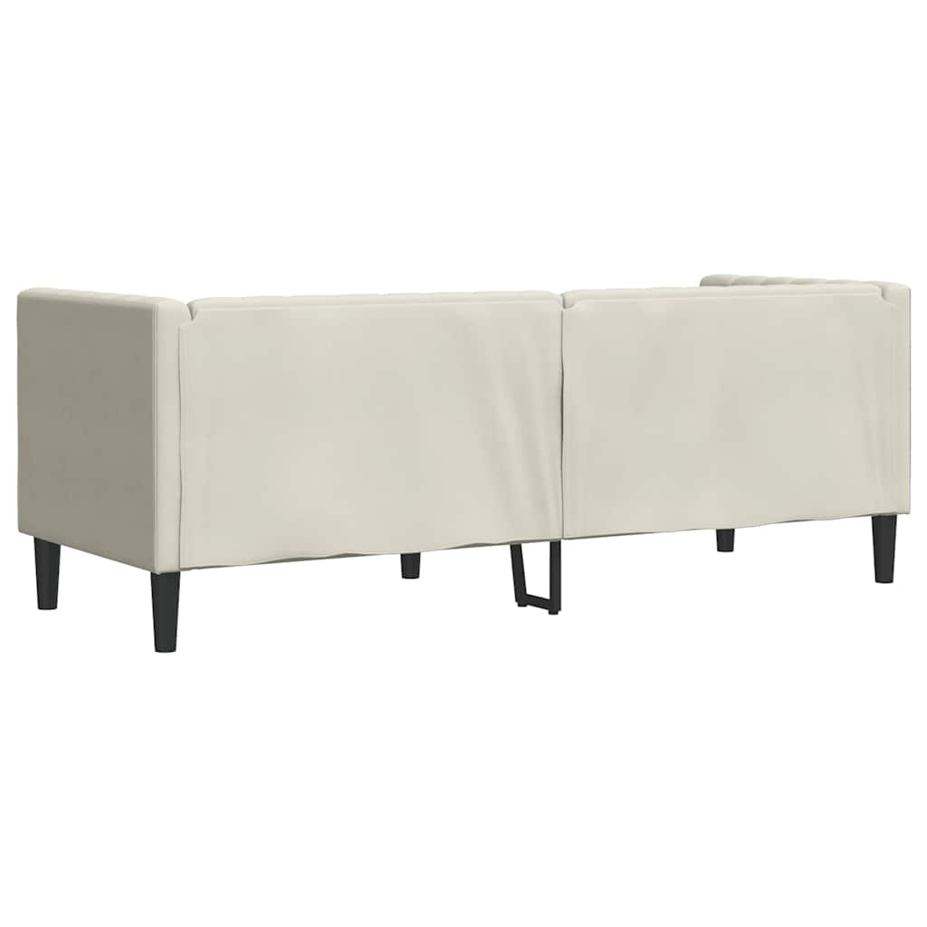 Divano Chesterfield con Rinforzi 3 Posti Crema in Velluto | homemem39