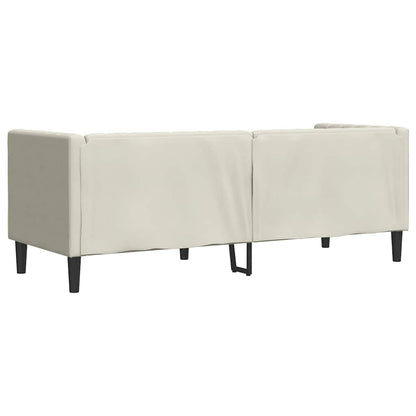 Divano Chesterfield con Rinforzi 3 Posti Crema in Velluto | homemem39