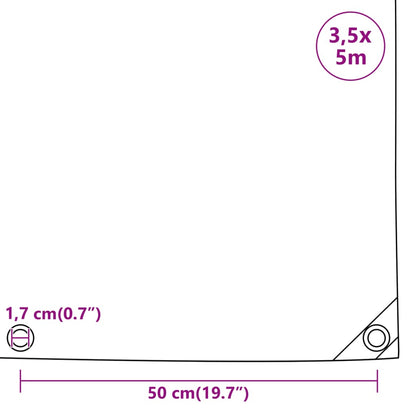 Telone Antracite 3,5x5 m 650 g/m² | homemem39