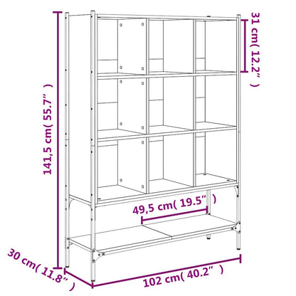 Libreria Nera 102x30x141,5 cm in Legno Multistrato | homemem39