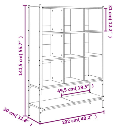 Libreria Grigio Sonoma 102x30x141,5 cm in Legno Multistrato | homemem39