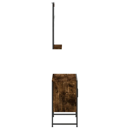 Set Mobili da Bagno 2 pz Rovere Fumo in Legno Multistrato | homemem39