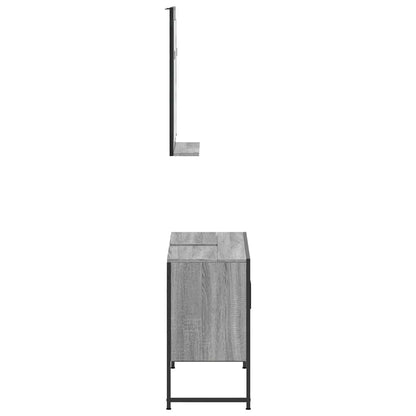 Set Mobili da Bagno 2 pz Grigio Sonoma in Legno Multistrato | homemem39