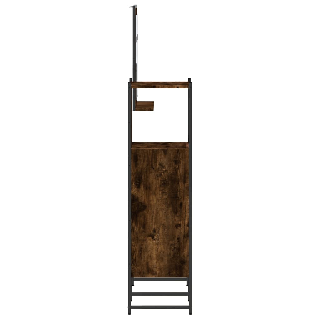Set Mobili da Bagno 3 pz Rovere Fumo in Legno Multistrato | homemem39