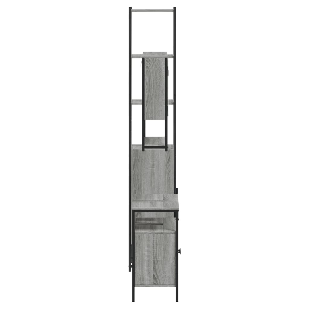Set Mobili da Bagno 3 pz Grigio Sonoma in Legno Multistrato | homemem39
