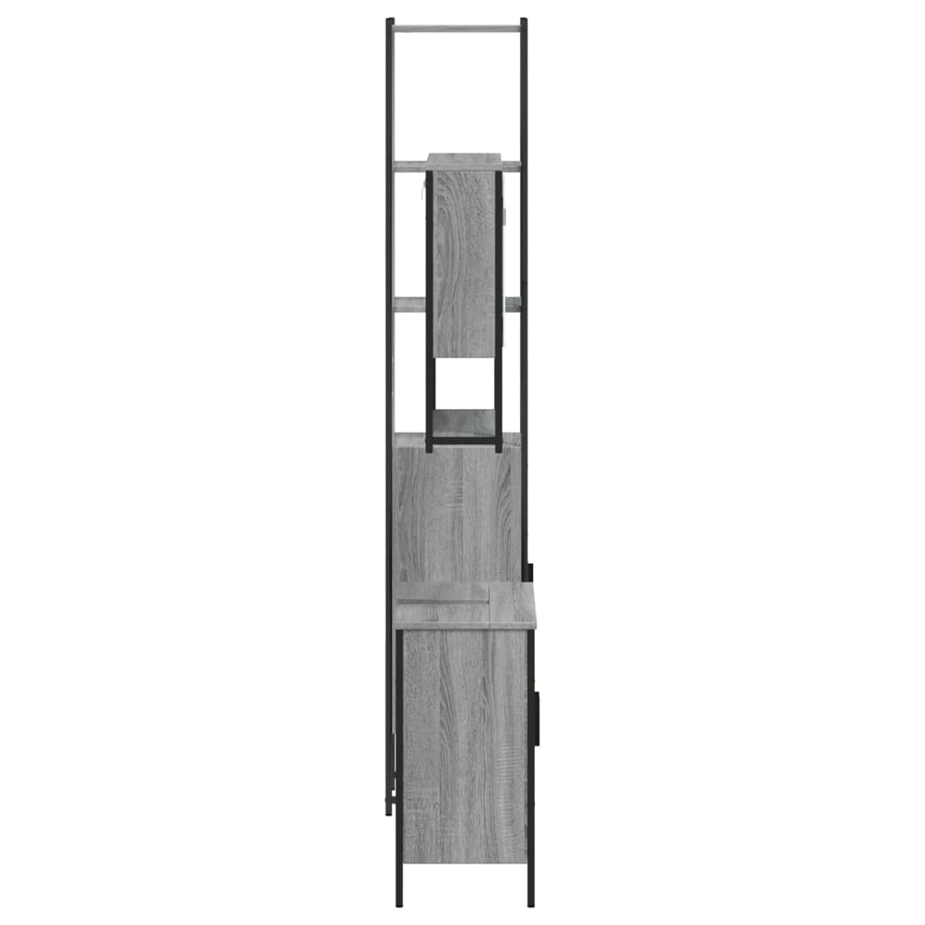 Set Mobili da Bagno 3 pz Grigio Sonoma in Legno Multistrato | homemem39