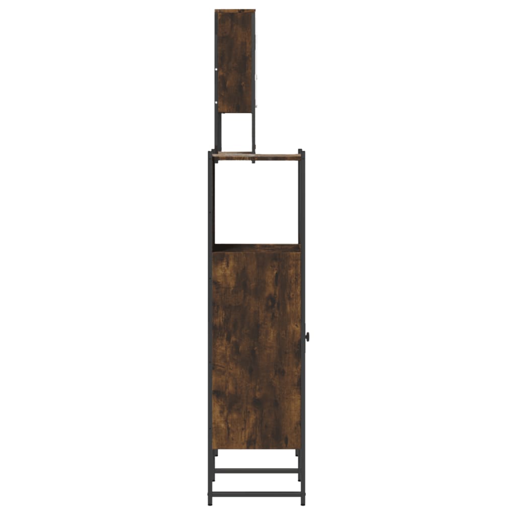 Set Mobili da Bagno 3 pz Rovere Fumo in Legno Multistrato | homemem39