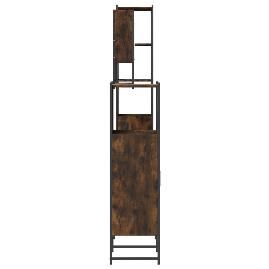 Set Mobili da Bagno 4 pz Rovere Fumo in Legno Multistrato | homemem39