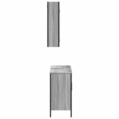 Set Mobili da Bagno 2 pz Grigio Sonoma in Legno Multistrato