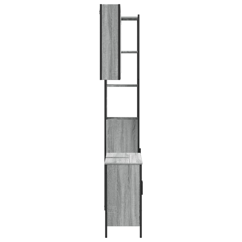 Set Mobili da Bagno 3 pz Grigio Sonoma in Legno Multistrato | homemem39
