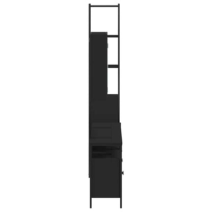 Set Mobili da Bagno 4 pz Nero in Legno Multistrato | homemem39
