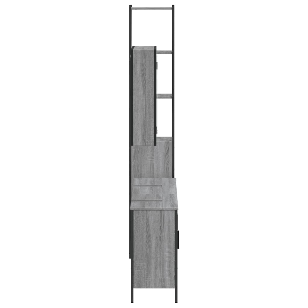 Set Mobili da Bagno 4 pz Grigio Sonoma in Legno Multistrato | homemem39