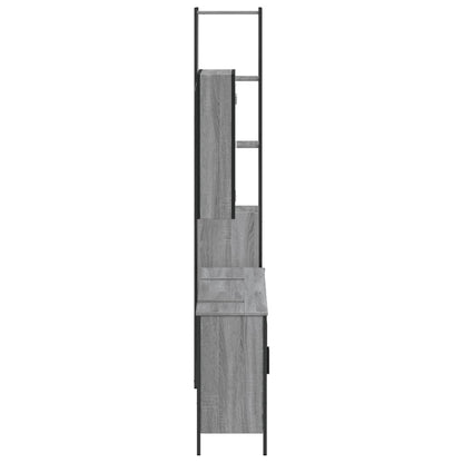 Set Mobili da Bagno 4 pz Grigio Sonoma in Legno Multistrato