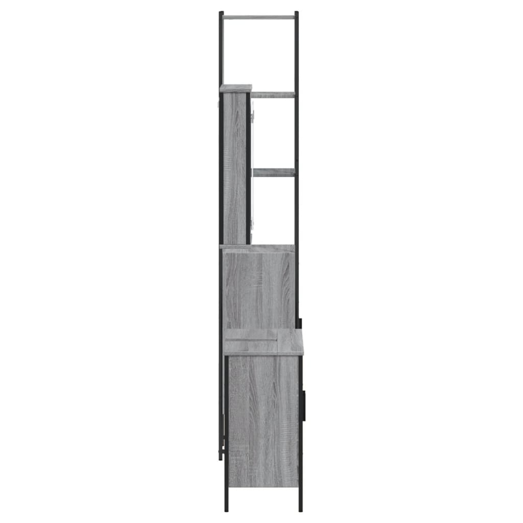 Set Mobili da Bagno 3 pz Grigio Sonoma in Legno Multistrato | homemem39