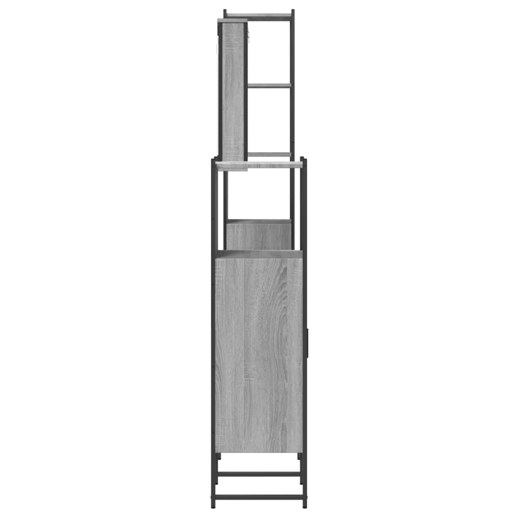 Set Mobili da Bagno 4 pz Grigio Sonoma in Legno Multistrato | homemem39