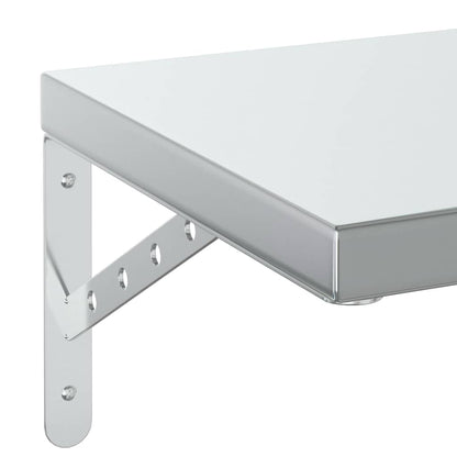 Mensole a Muro 2 pz 100x30 cm Argento in Acciaio Inossidabile | homemem39