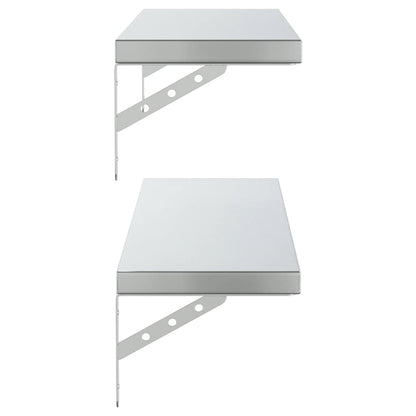 Mensole a Muro 2 pz 100x23,5 cm Argento in Acciaio Inossidabile | homemem39