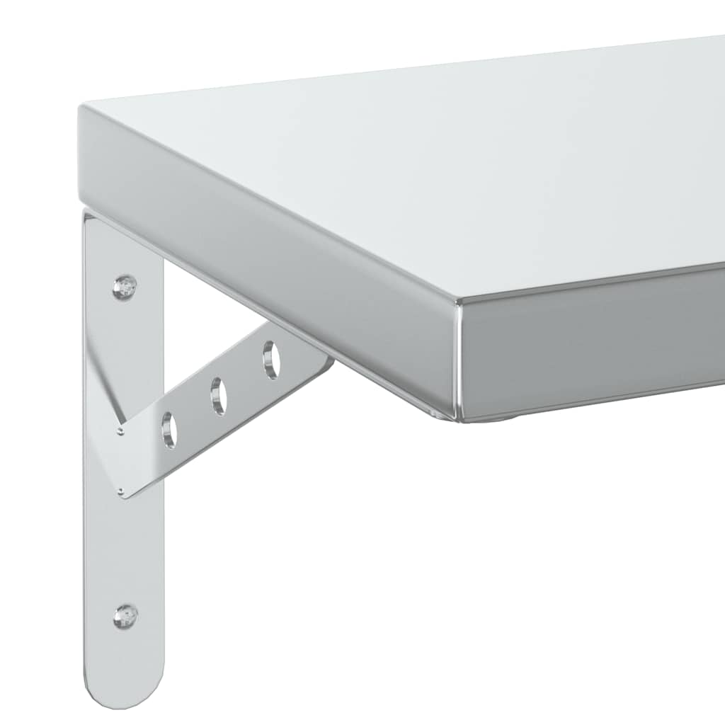 Mensole a Muro 2 pz 100x23,5 cm Argento in Acciaio Inossidabile | homemem39